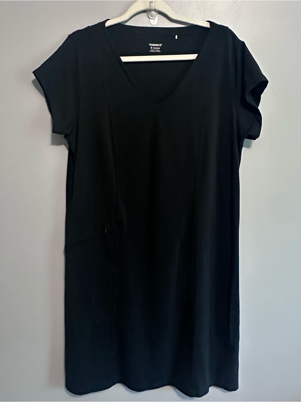 Toad&Co Black V-Neck T-Shirt Dress Women’s XL